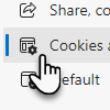 Click Cookies and site permissions